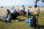 Хужир. Разбивка лагеря на пляже за скалой Шаманка.Автор: Grisha16.07.2011 16:52:37