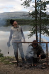 Ира и Коля за приготовлением завтрака07.08.2008 8:42:19